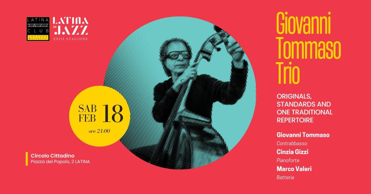 Jazz, a Latina questo sabato il Giovanni Tommaso Trio - 