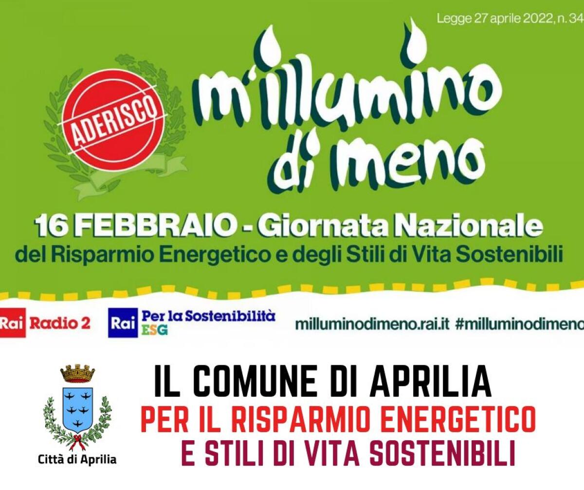 Il <strong>Comune di Aprilia aderisce anche quest’anno a “M’illumino di meno”</strong> - 