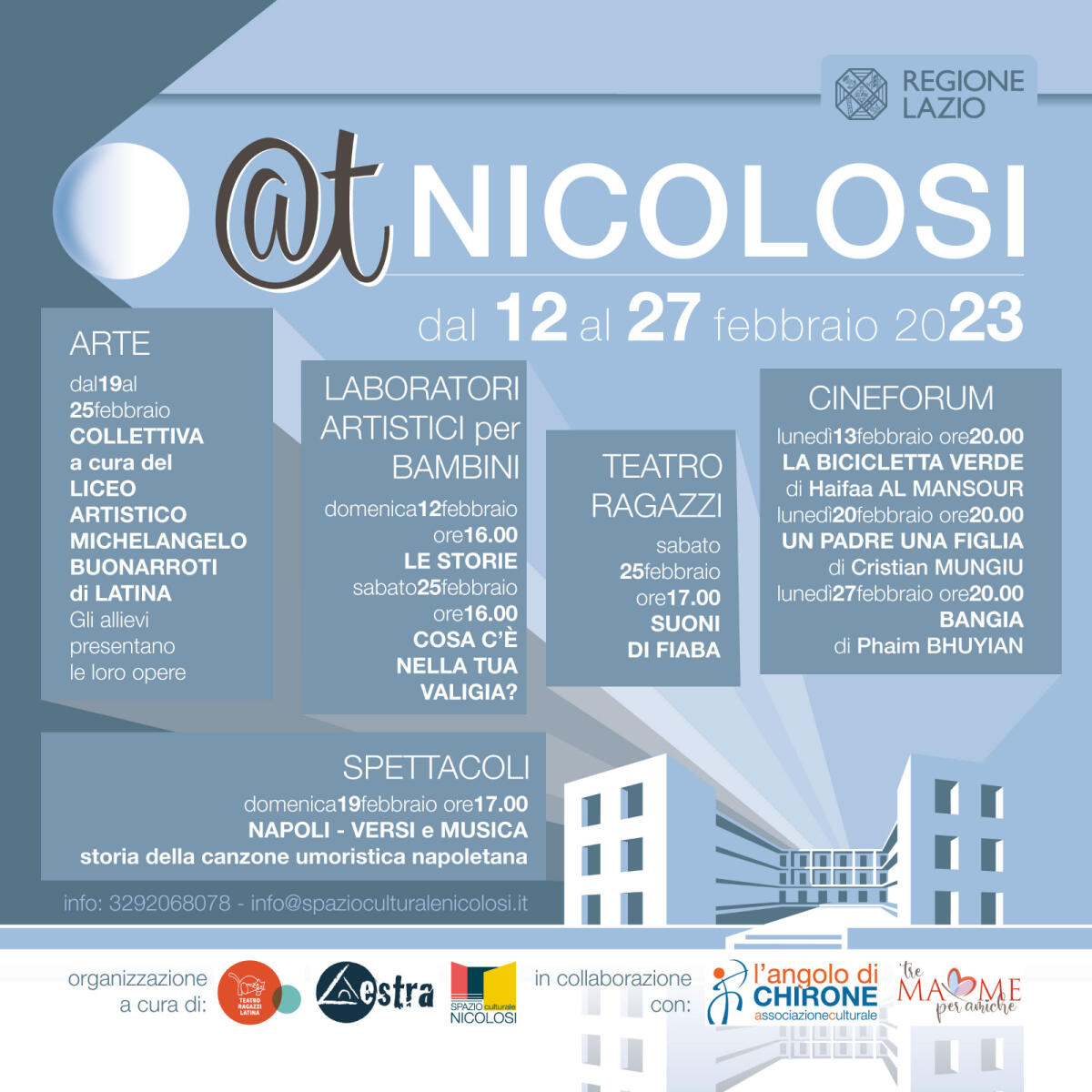 LATINA - @t Nicolosi: teatro, arte, cinema, musica dal 12 al 27 febbraio all’interno della storica piazza del quartiere. - 