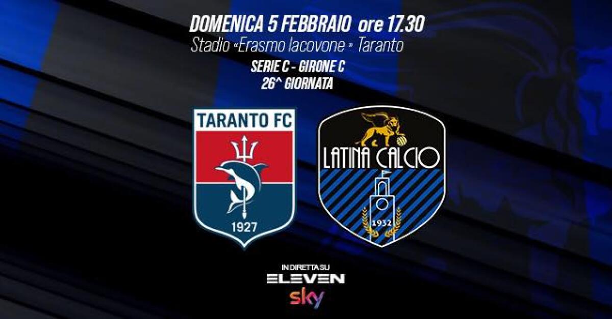 Calcio di serie C, il Latina questa domenica al “Iacovone” sfida Taranto. - 