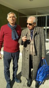Il presidente del Museo dello Sbarco e della Battaglia di Anzio, Patrizio Colantuono, con Harry Shindler
