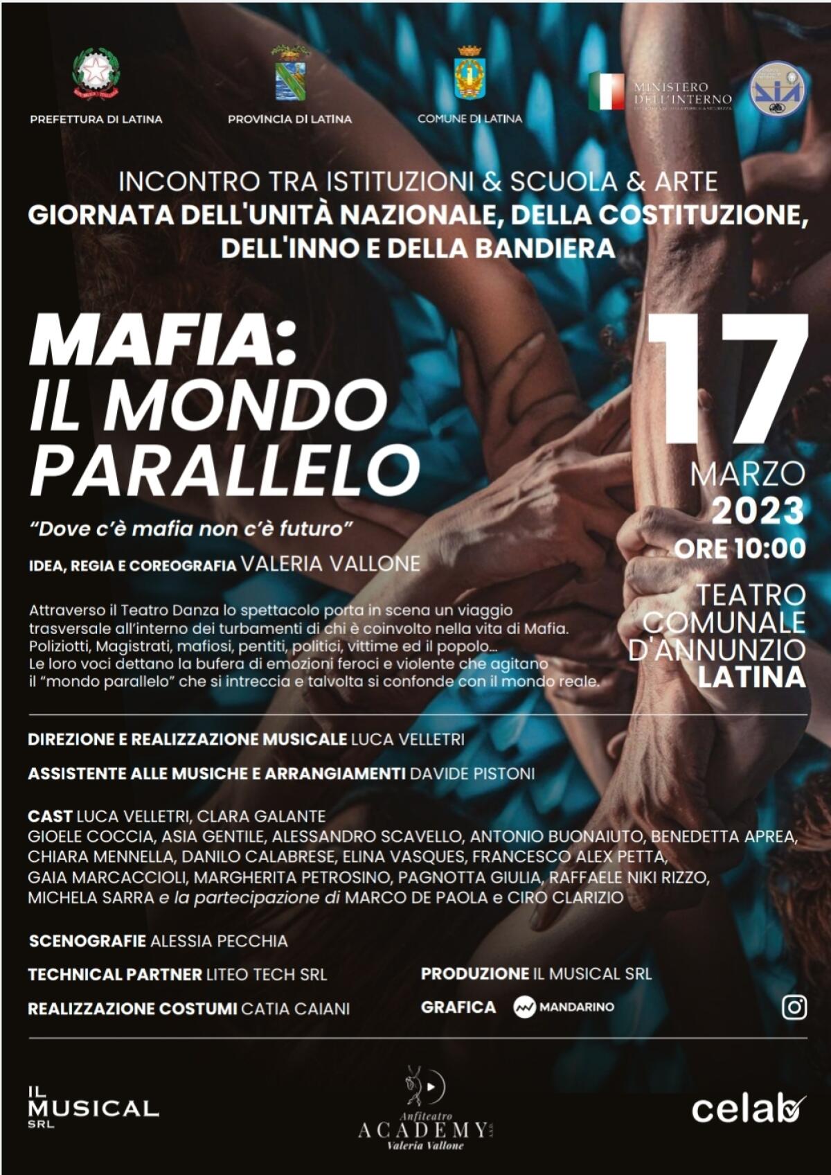 Giornata dell’Unità Nazionale: questo venerdì la cerimonia al Teatro D’Annunzio di Latina e lo spettacolo “Mafia: il mondo parallelo”. - 