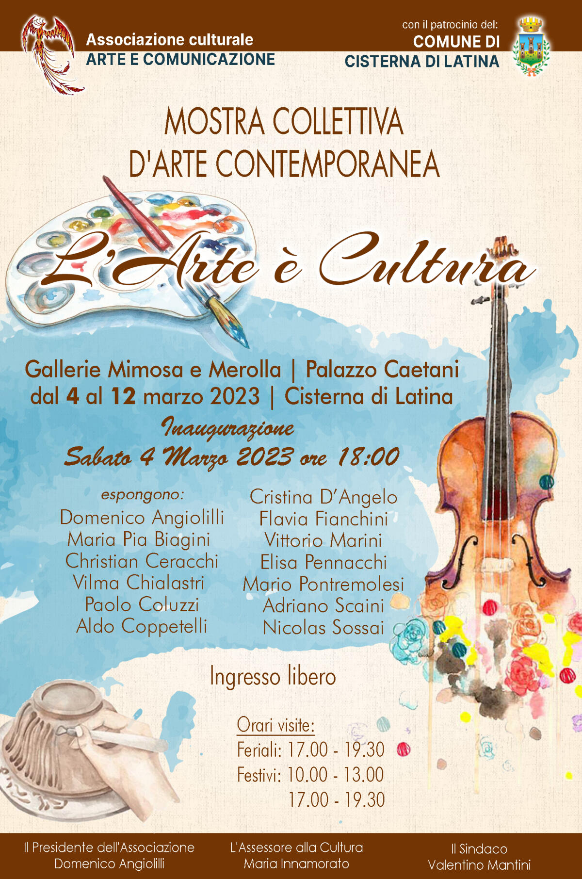 “L’Arte è Cultura”: a Palazzo Caetani, a Cisterna, la mostra collettiva dell’associazione Immagine e Comunicazione. - 