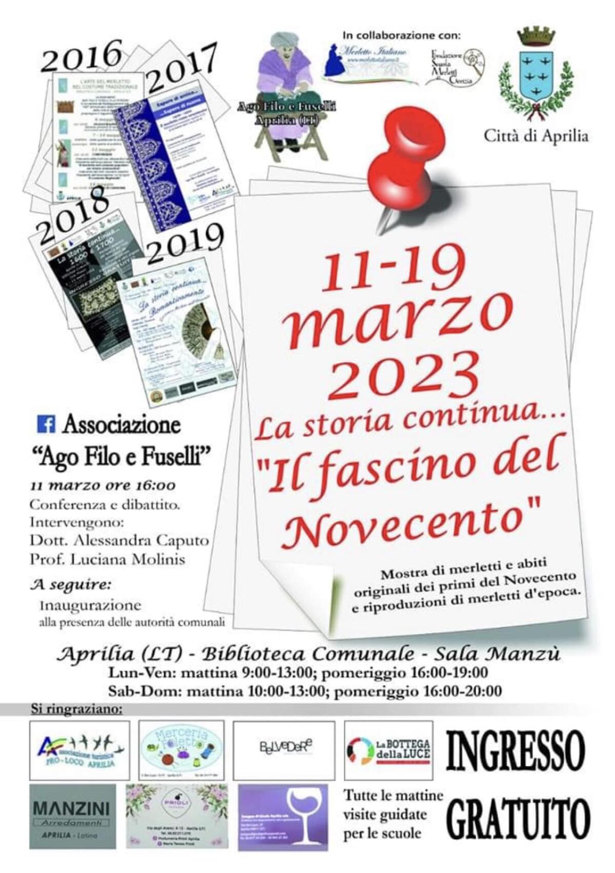 Ad Aprilia la mostra “La storia continua…il fascino del Novecento” dell’associazione Ago Filo e Fuselli. - 