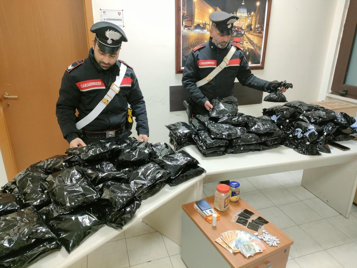 Oltre 13 chili di droga sotto sequestro. I Carabinieri di Anzio arrestano due stranieri. - 