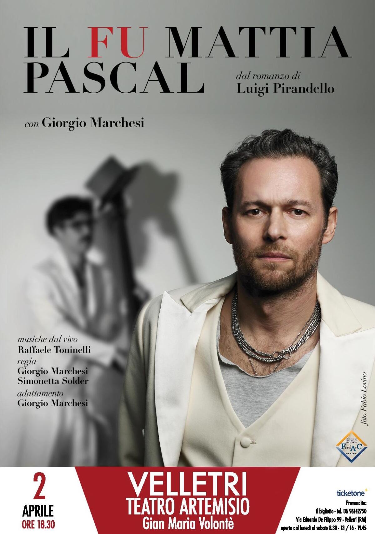 Giorgio Marchesi al Teatro Artemisio-Volonté di Velletri con “Il fu Mattia Pascal” - 