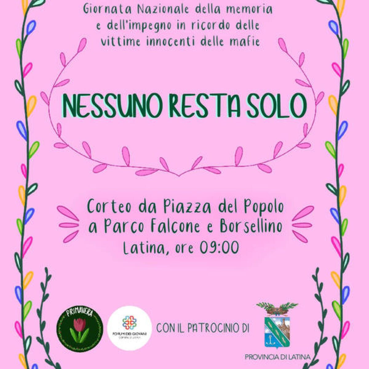 Giornata in ricordo delle vittime delle mafie: il 21 marzo a Latina il corteo dell’associazione “Primavera di Legalità”. - 