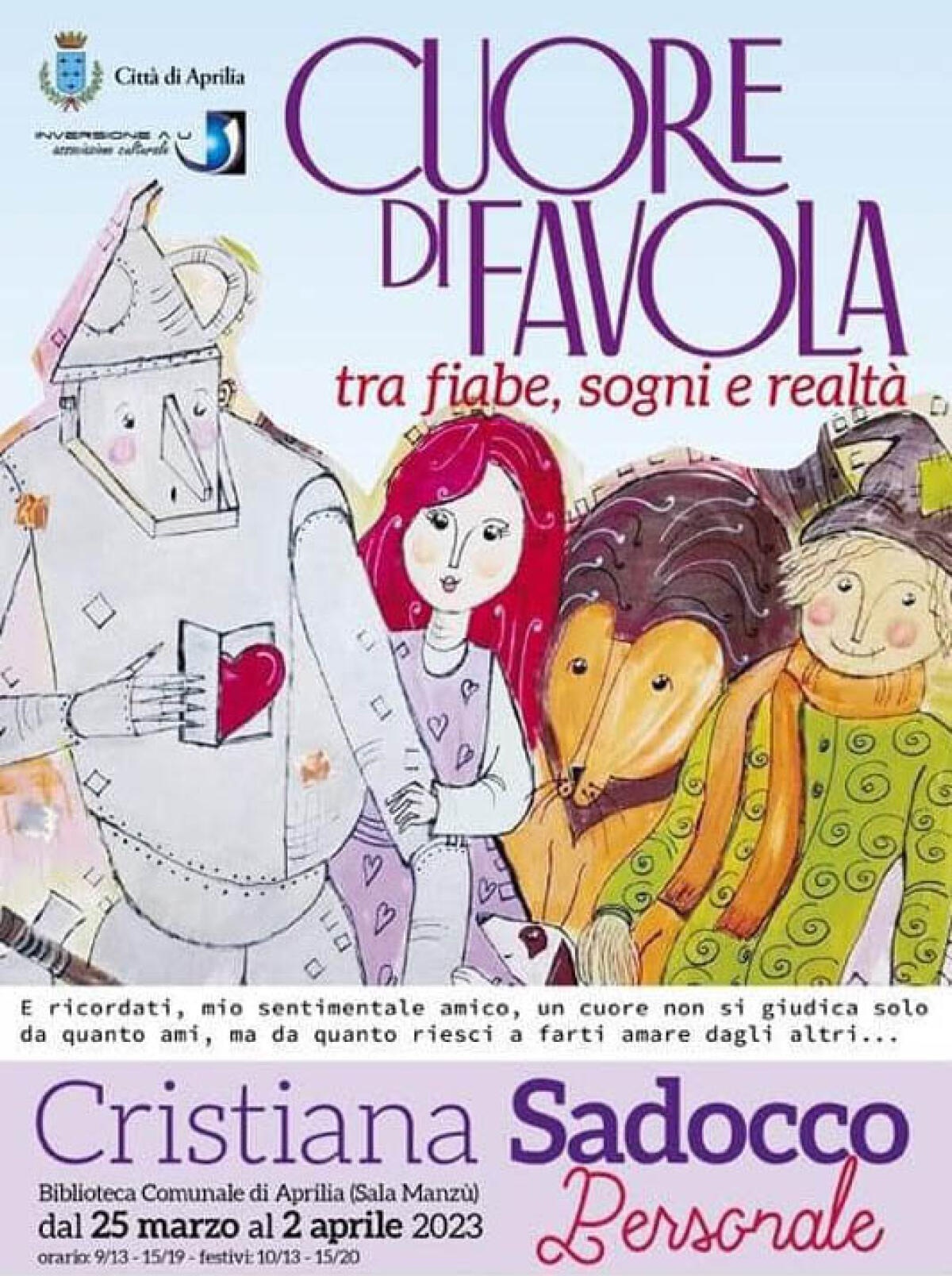 Cuore di Favola ad Aprilia, si chiude il 2 aprile: Claudia Pichi legge uno dei suoi brevi racconti - 