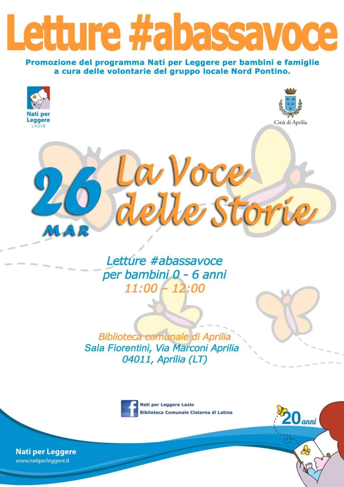 “Letture #abassavoce” questa domenica alla Biblioteca Comunale di Aprilia. - 