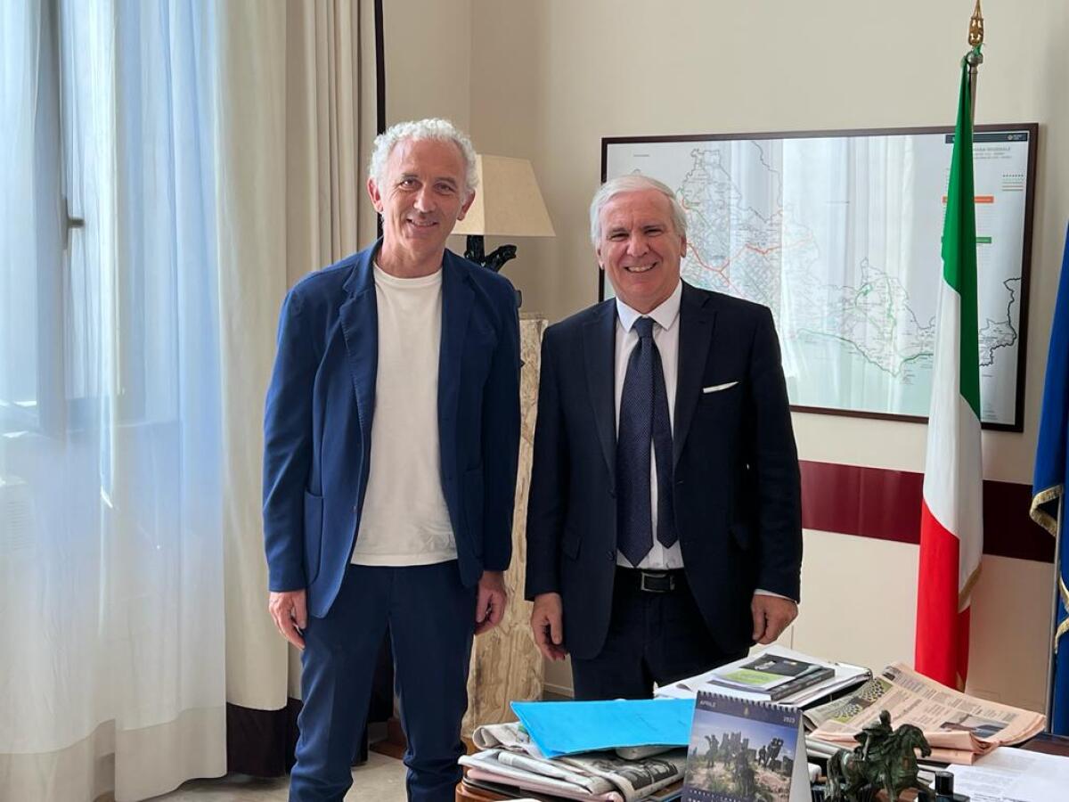 Incontro tra il candidato sindaco di Latina del centrosinistra Damiano Coletta ed il prefetto Maurizio Falco. - 