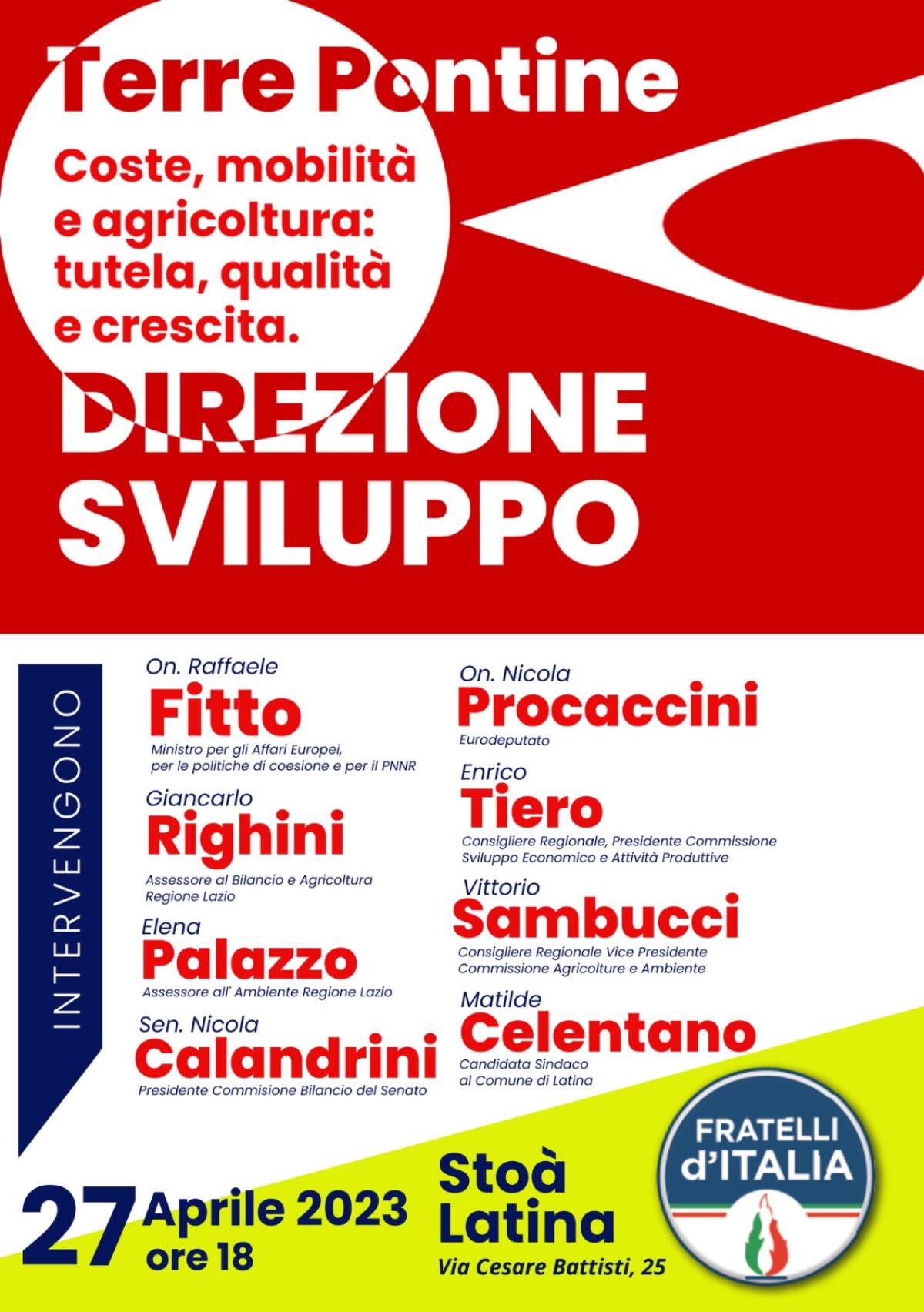 LATINA - Fratelli d’Italia ospita oggi il Ministro Raffaele Fitto. - 
