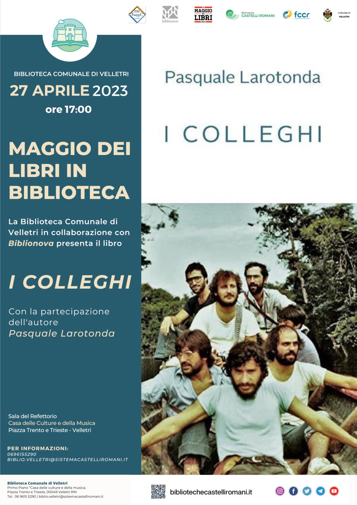 Oggi a Velletri la presentazione del libro “I colleghi” di Pasquale Larotonda. - 