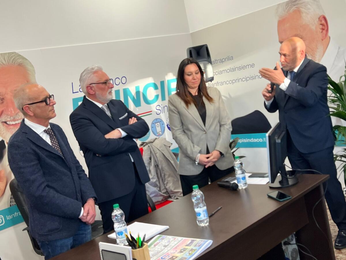 Amministrative ad Aprilia: inaugurato il point elettorale di Lanfranco Principi. Domani la presentazione del programma elettorale della coalizione di centrodestra. - 