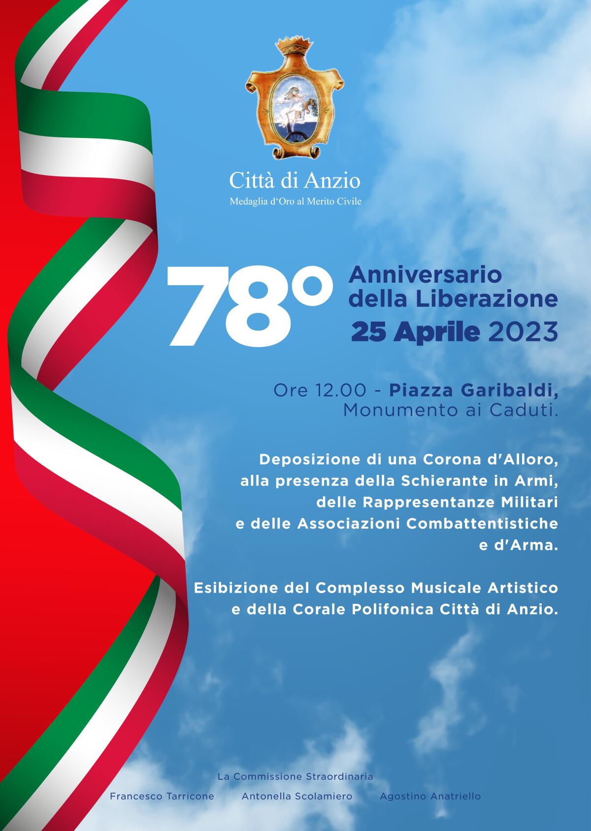 78° Anniversario della Liberazione, il programma delle celebrazioni ad Anzio. - 