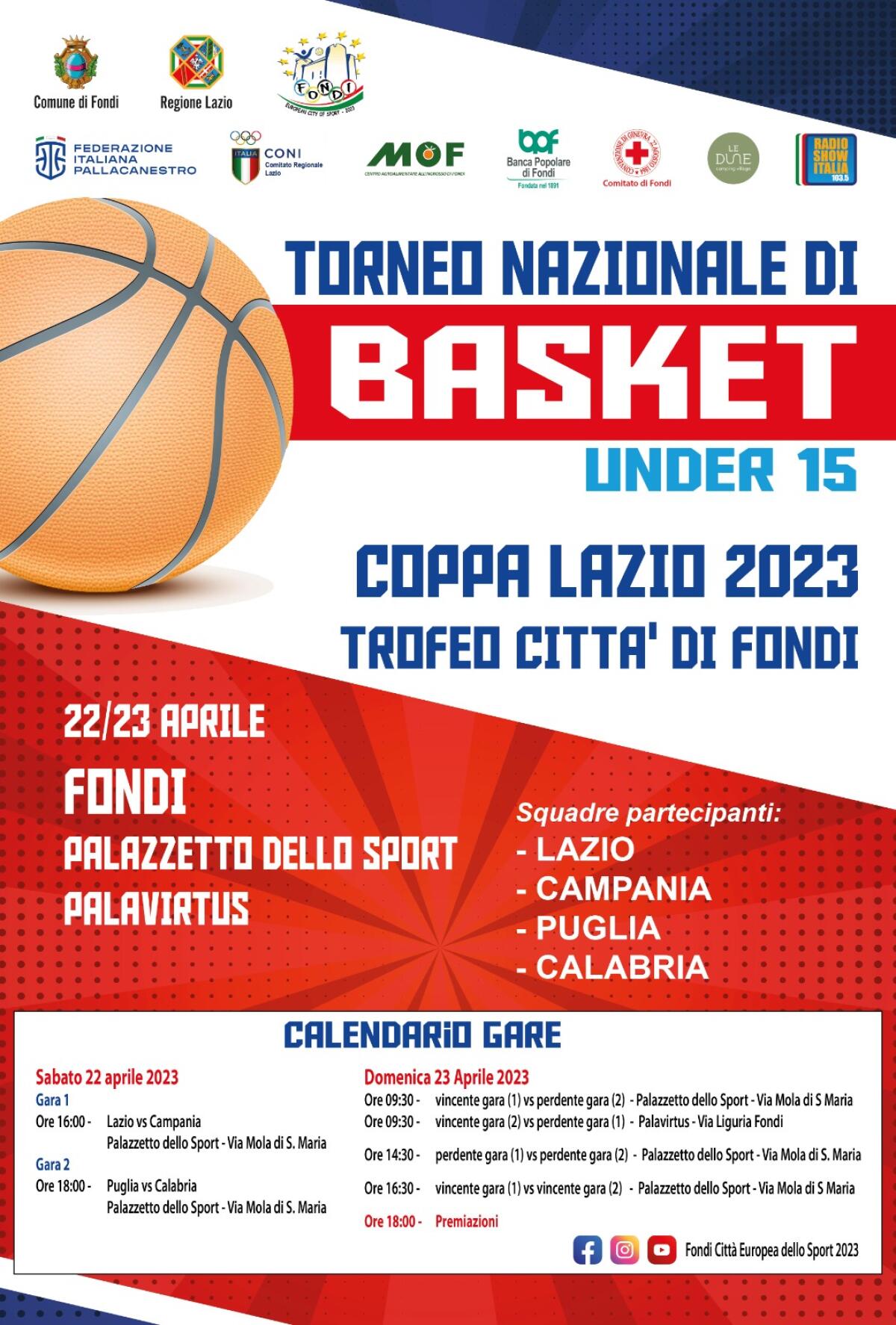 A Fondi questo fine settimana il Torneo Nazionale di Basket under 15. - 
