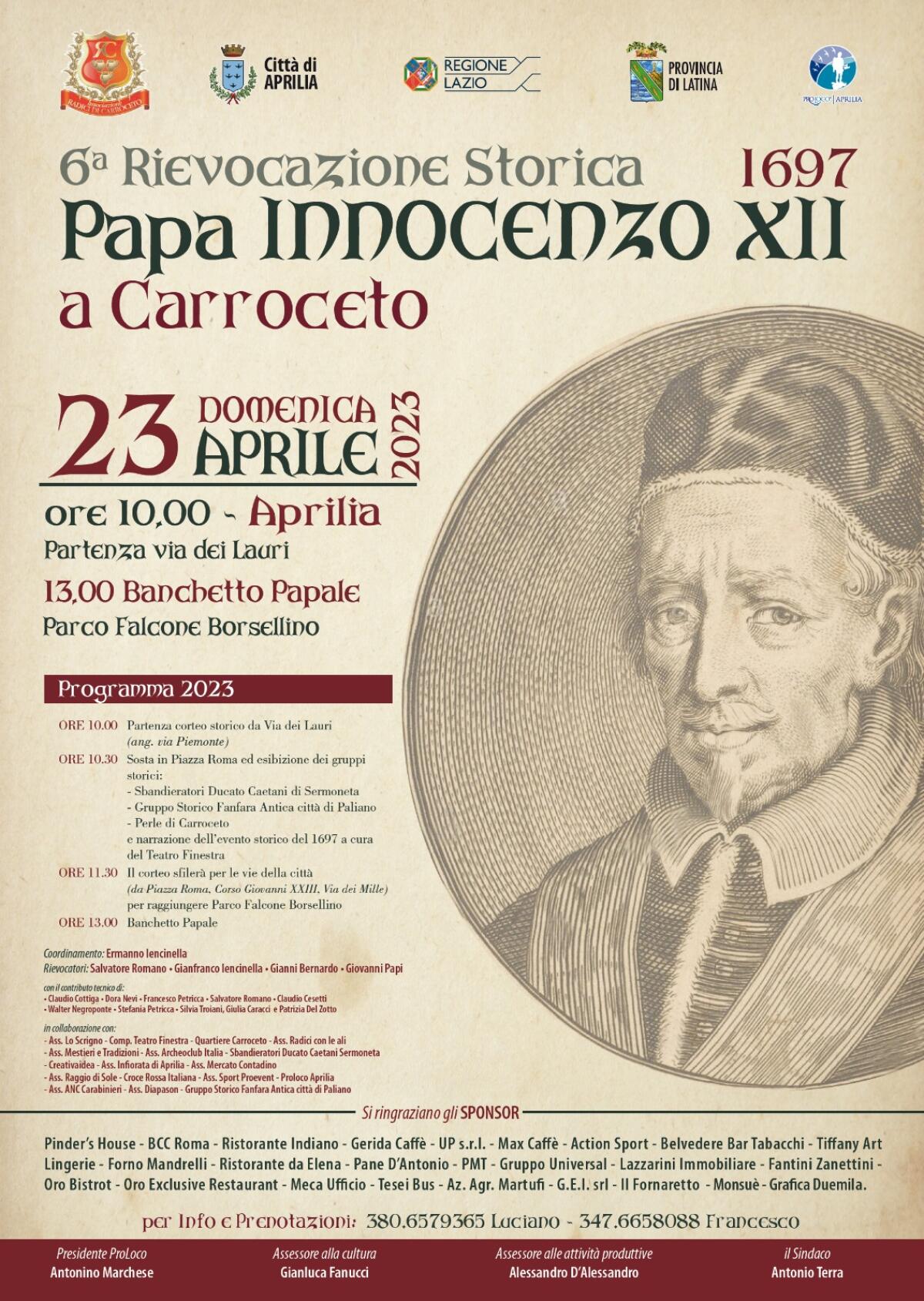 Ad Aprilia la sesta edizione della “Rievocazione storica del passaggio di Papa Innocenzo XII (1697)” - 