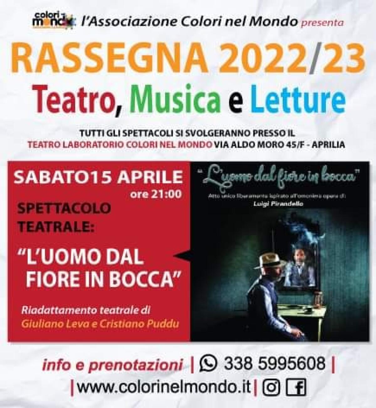 Aprilia, teatro: in scena "L'uomo dal fiore in bocca" di Luigi Pirandello - 