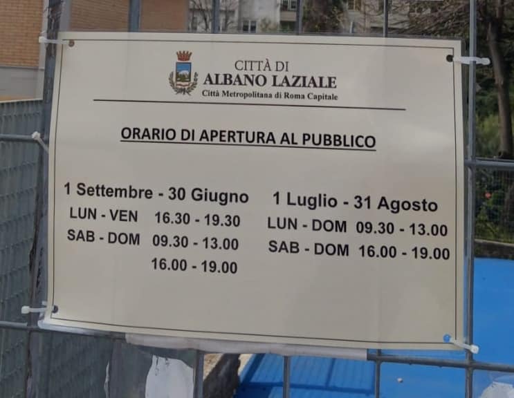 gli orari del nuovo campetto da calcio di via Rossini ad Albano
