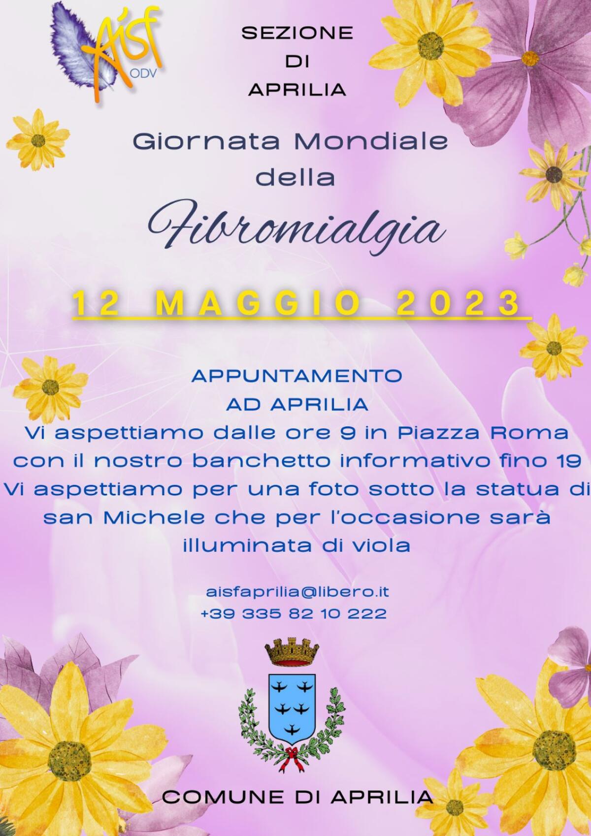“Illuminiamo la Fibromialgia”: questo venerdì l’Aisf di Piazza in Piazza Roma con un banchetto informativo. - 