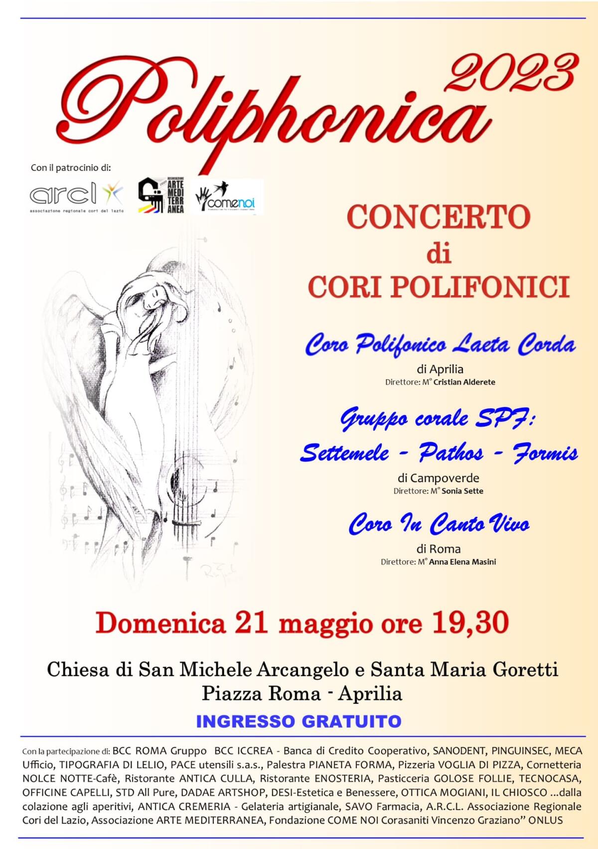Questa domenica ad Aprilia la rassegna corale “Poliphonica” organizzata dall’Associazione culturale “Laeta Corda”. - 