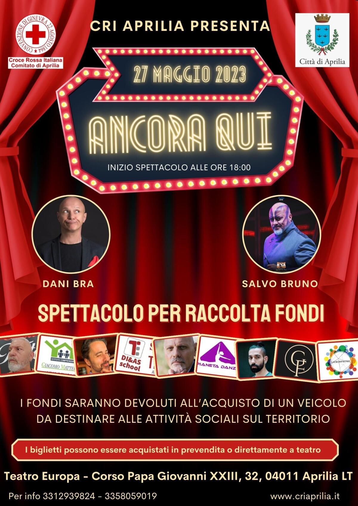 Aprilia, al Teatro Europa uno spettacolo per raccogliere fondi con la Croce Rossa Italiana - 