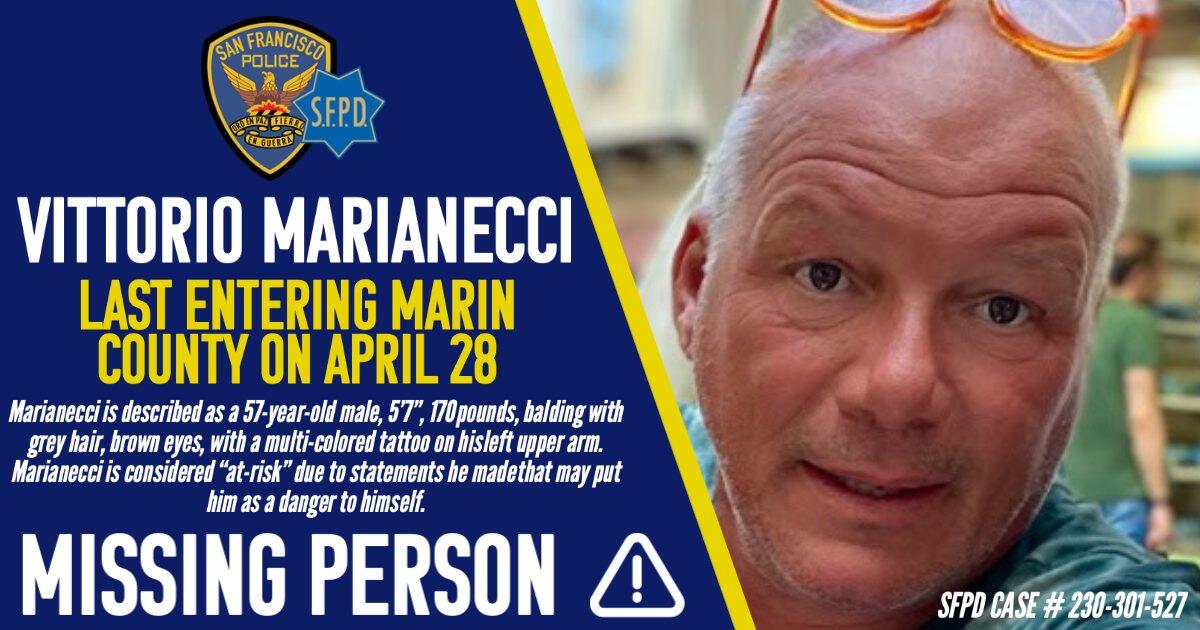 Vittorio Marianecci di Cisterna scomparso in Florida: l'appello della polizia di San Francisco per ritrovarlo - 