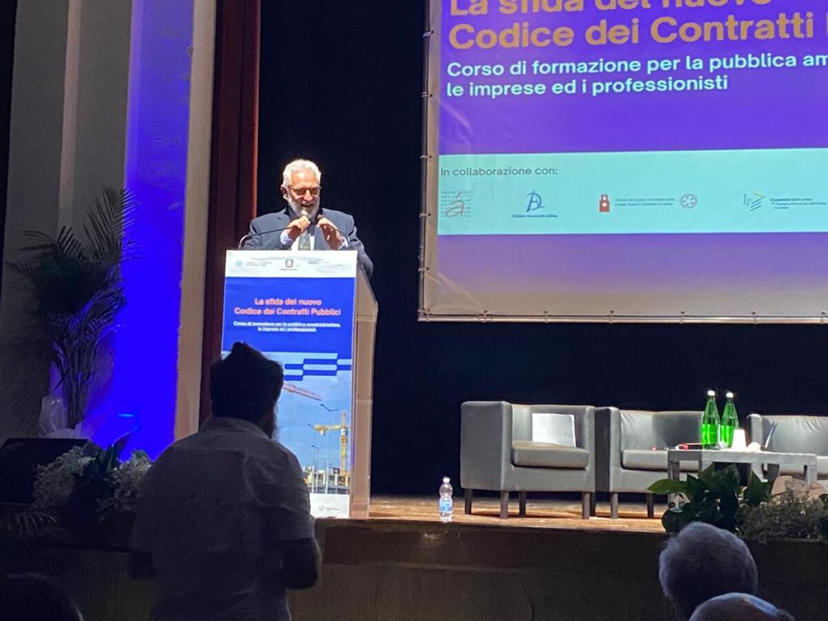Il neo sindaco di Aprilia, Principi, al seminario dedicato al nuovo Codice dei contratti pubblici - 