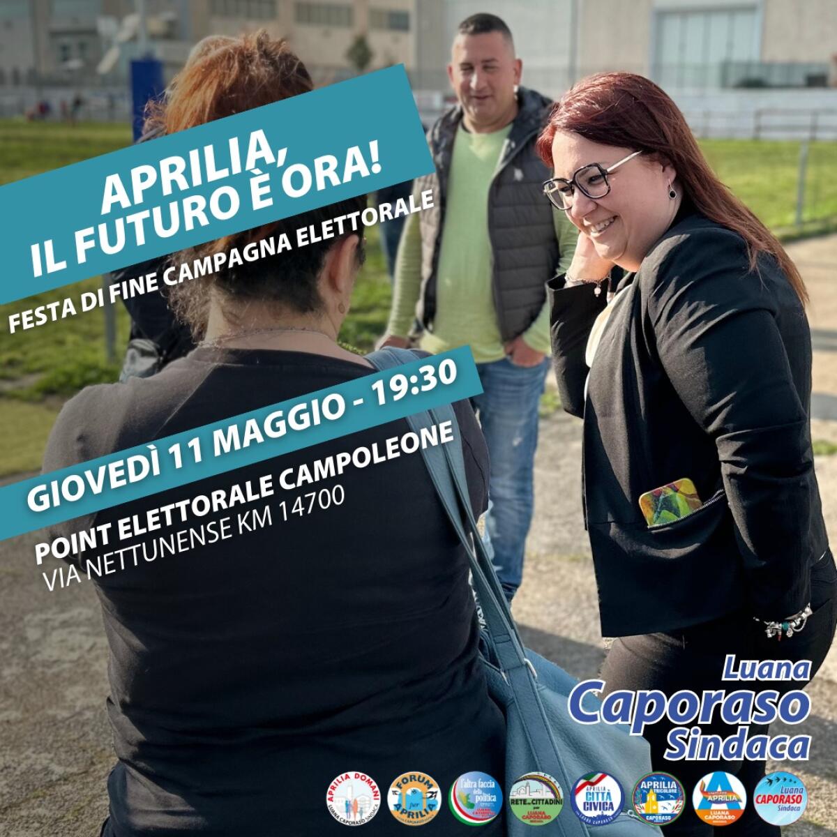APRILIA -  Per la candidata sindaca Luana Caporaso stasera prima festa di chiusura di campagna elettorale a Campoleone. - 