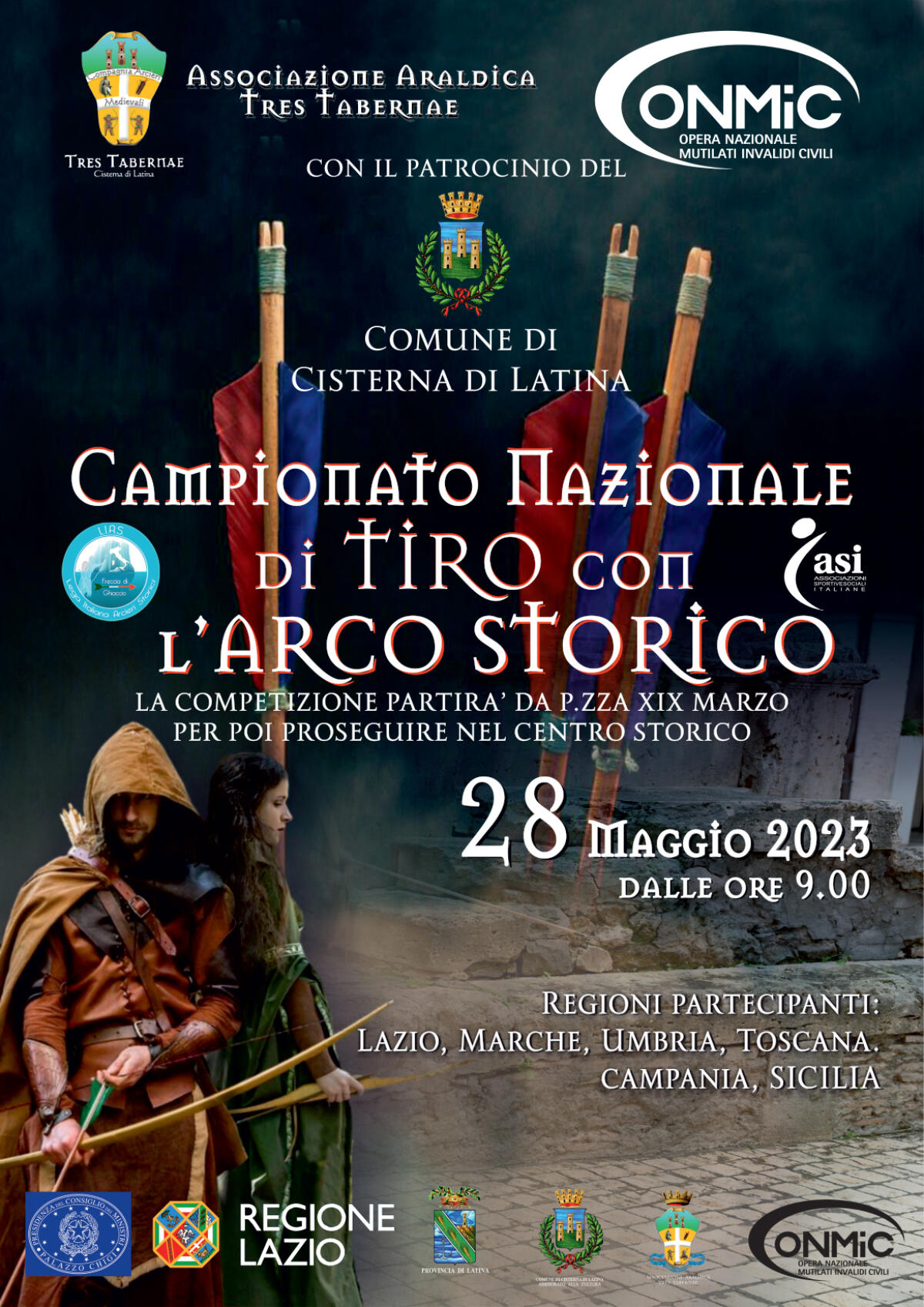 A Cisterna il Campionato Italiano di Tiro con l'Arco Storico - 