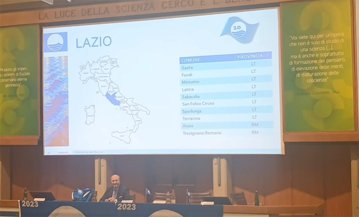 Il Lazio conquista 10 Bandiere Blu: ben 8 assegnate alla provincia di Latina, le altre due ad Anzio e Trevignano Romano. - 