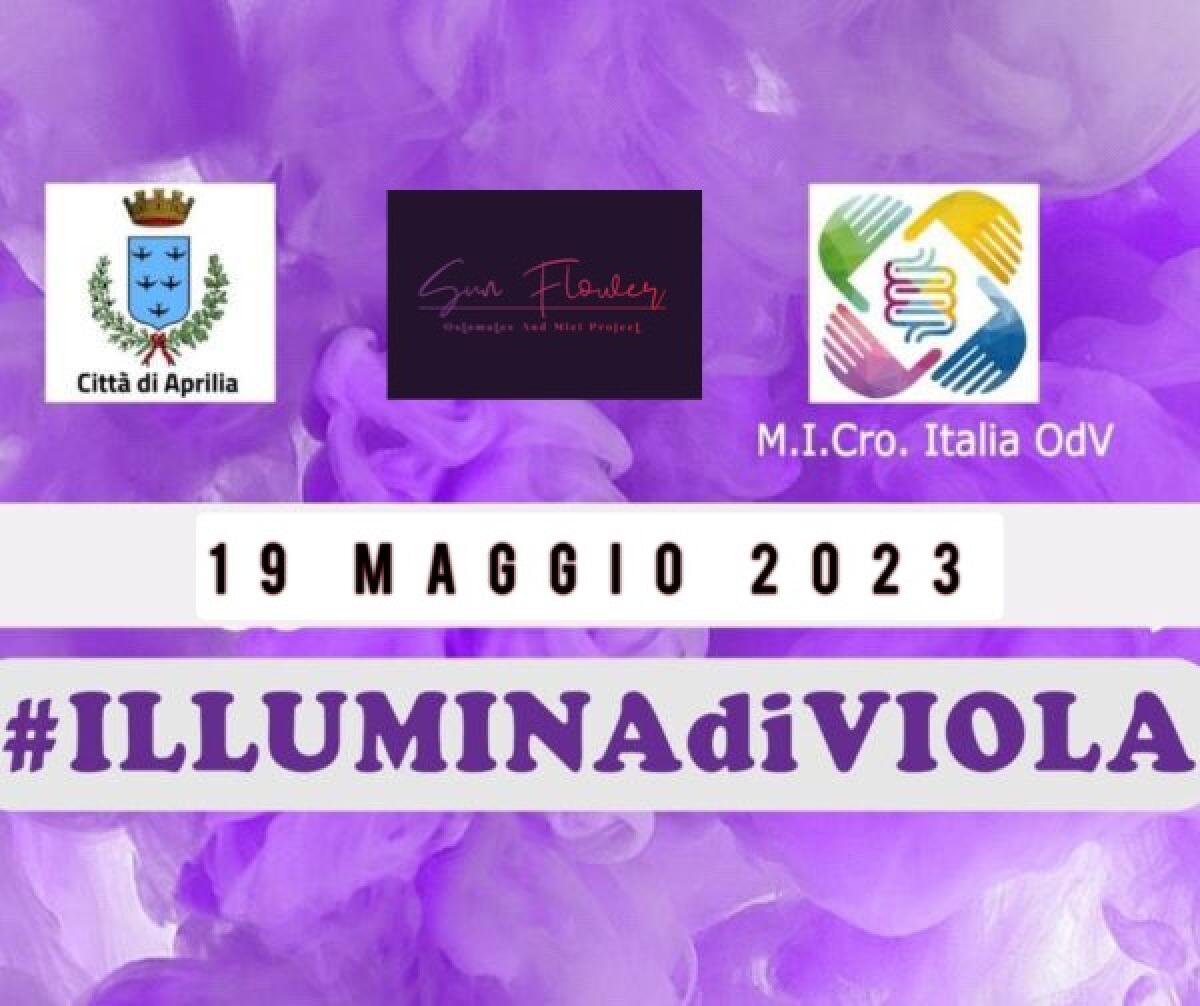 Malattie infiammatorie croniche dell’intestino, questa sera, per il “World IBD Day”, la statua di San Michele ad Aprilia illuminata di viola. - 