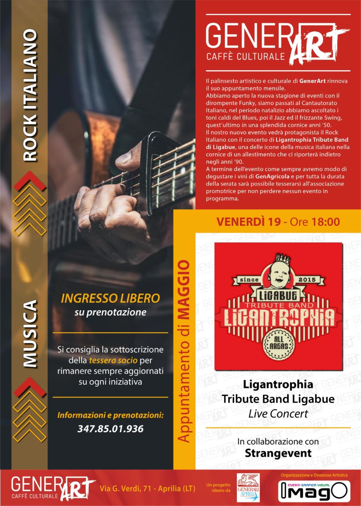 Prosegue la rassegna “Generart” all’Agenzia Generali Aprilia: questo venerdì la tribute band di Ligabue. - 