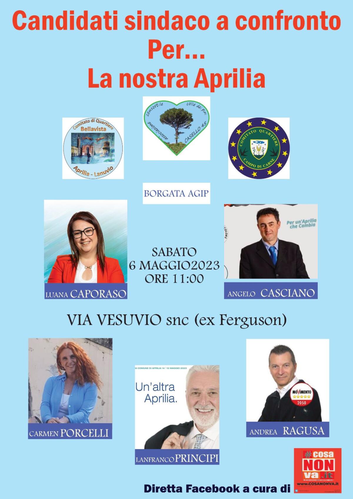 I comitati di quartiere di Aprilia questo sabato incontrano i cinque candidati sindaci per un confronto. - 