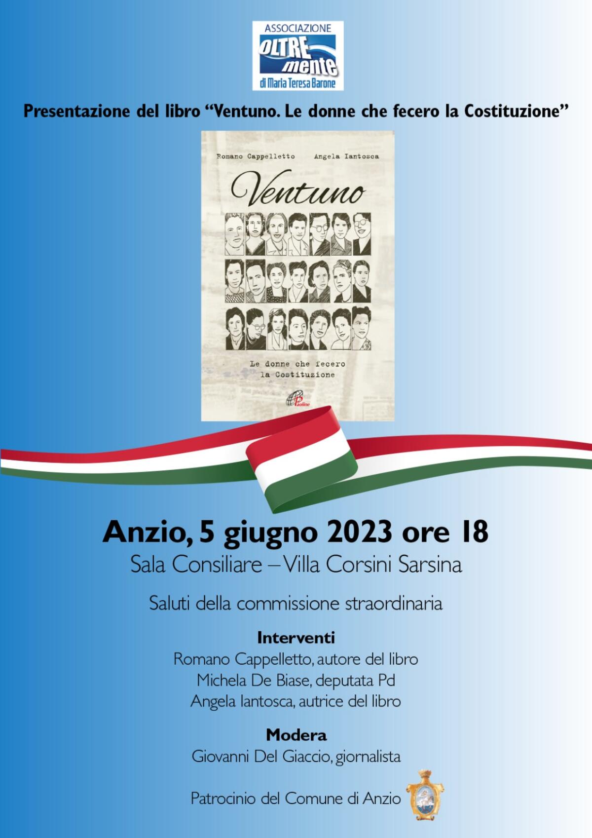 Anzio, presentazione del libro “Ventuno, le donne che fecero la Costituzione” - 