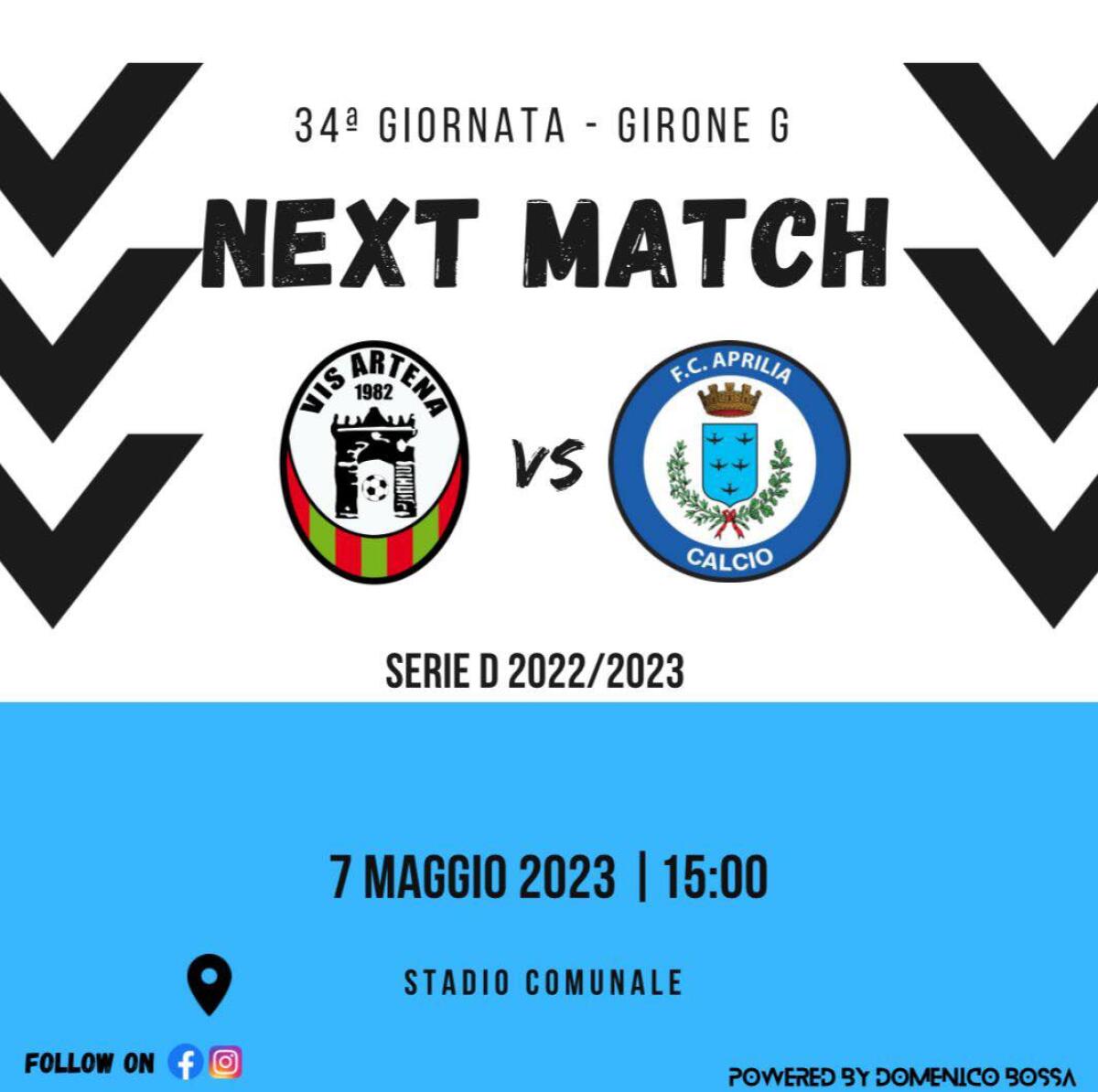 Calcio di serie D, ultima giornata di campionato. All’Aprilia serve una grande prova ad Artena, si rischia la retrocessione. - 