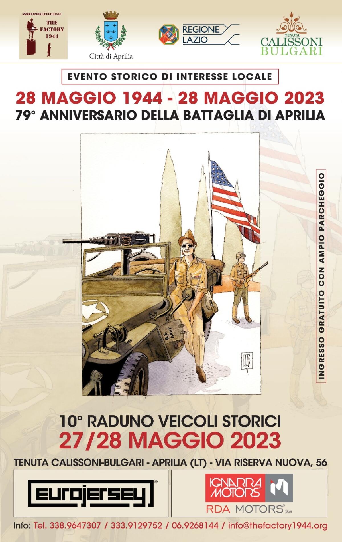 79esimo della Battaglia di Aprilia, questo fine settimana il raduno dell'associazione "The Factory 1944" alla tenuta Calissoni-Bulgari. - 