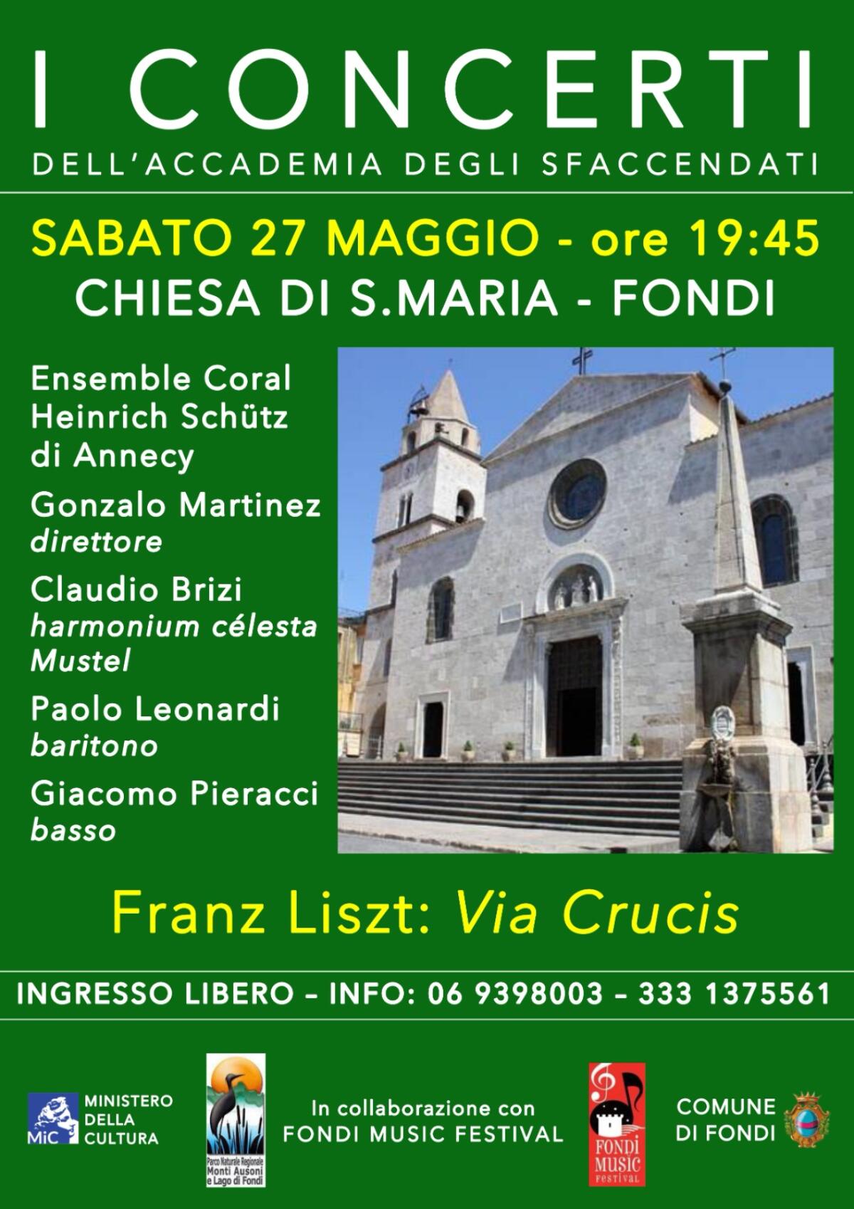 A Fondi questo sabato il secondo concerto della rassegna  “I Concerti dell’Accademia degli Sfaccendati”. - 