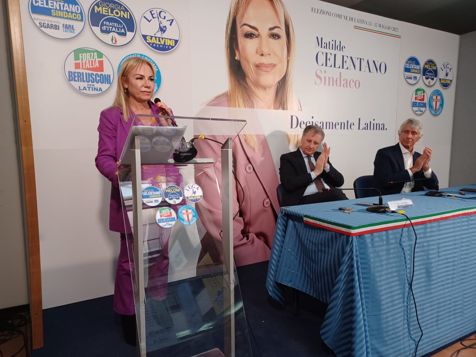 il Ministro Abodi in visita a Latina per la candidata sindaca Matilde Celentano