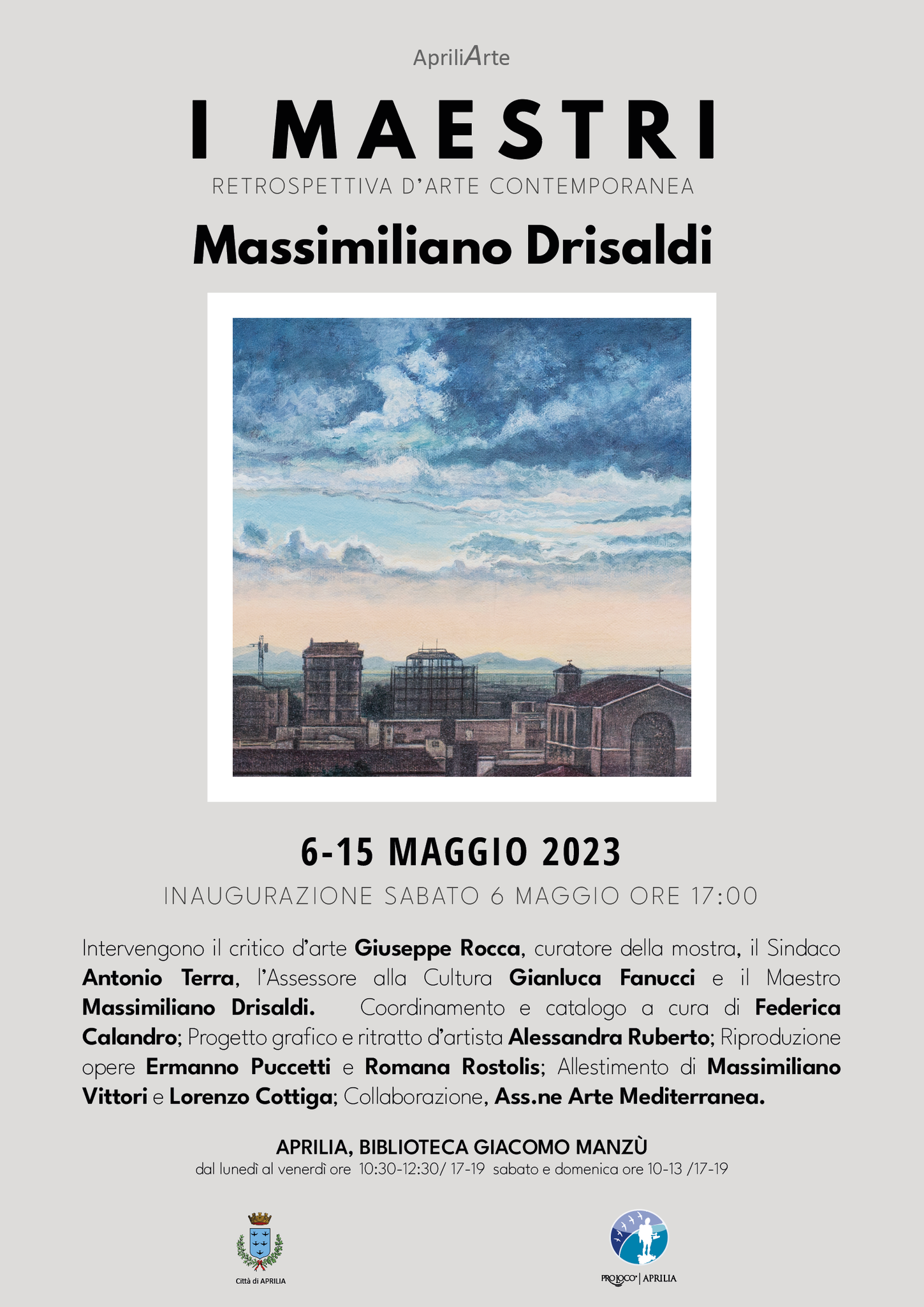 la locandina della mostra di Drisaldi