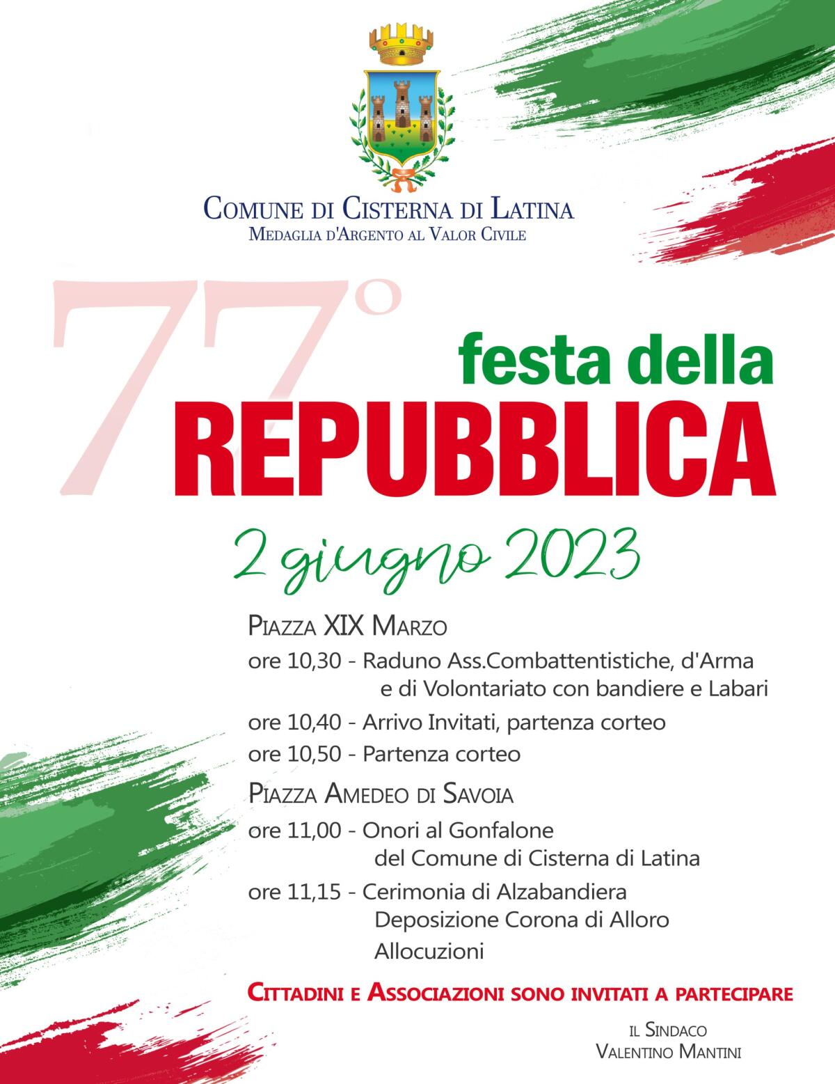 Festa della Repubblica: celebrazioni in programma anche in altri centri del territorio - 