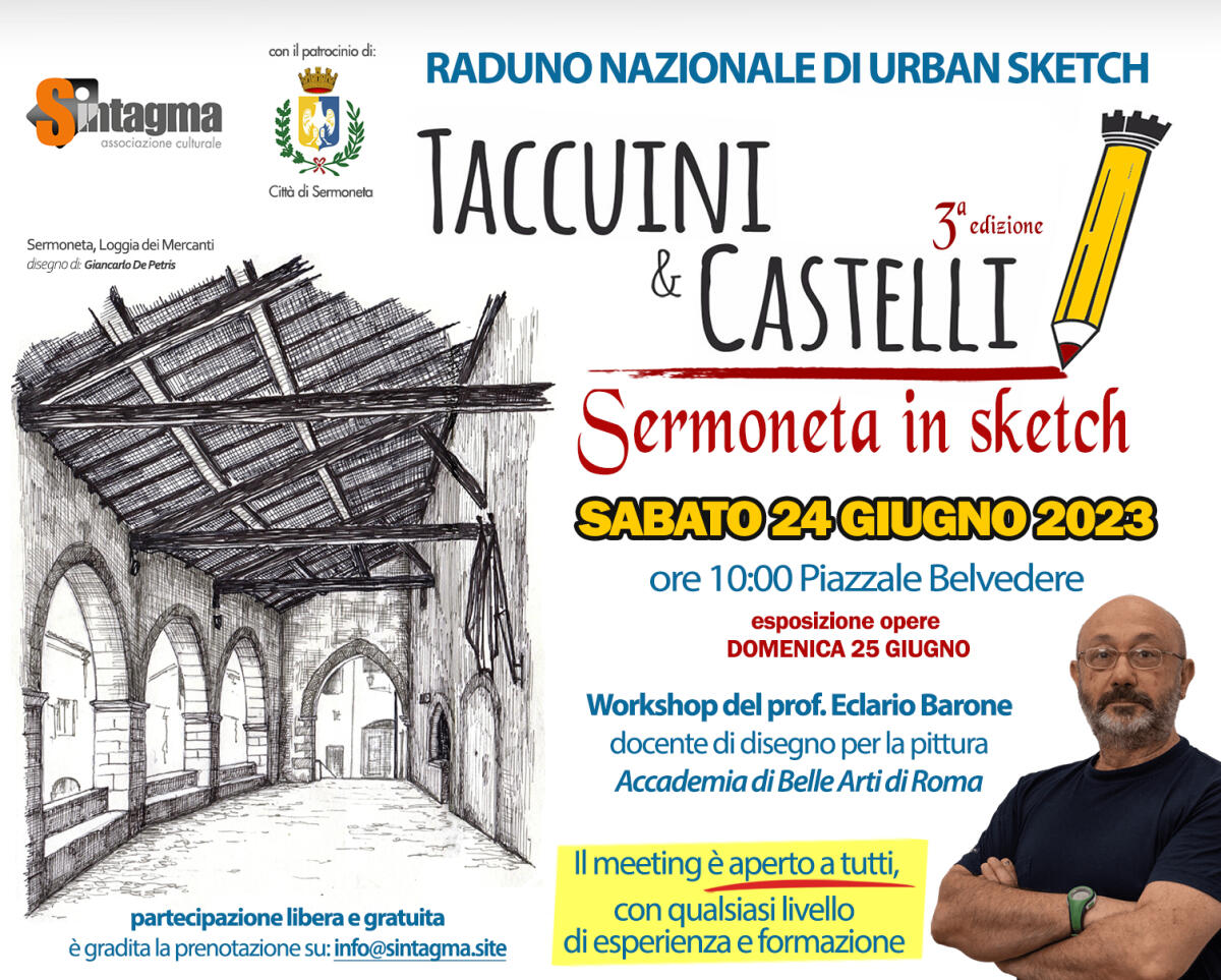 Questo weekend a Sermoneta “Taccuini & Castelli”, il raduno nazionale dei disegnatori di paesaggi e città. - 