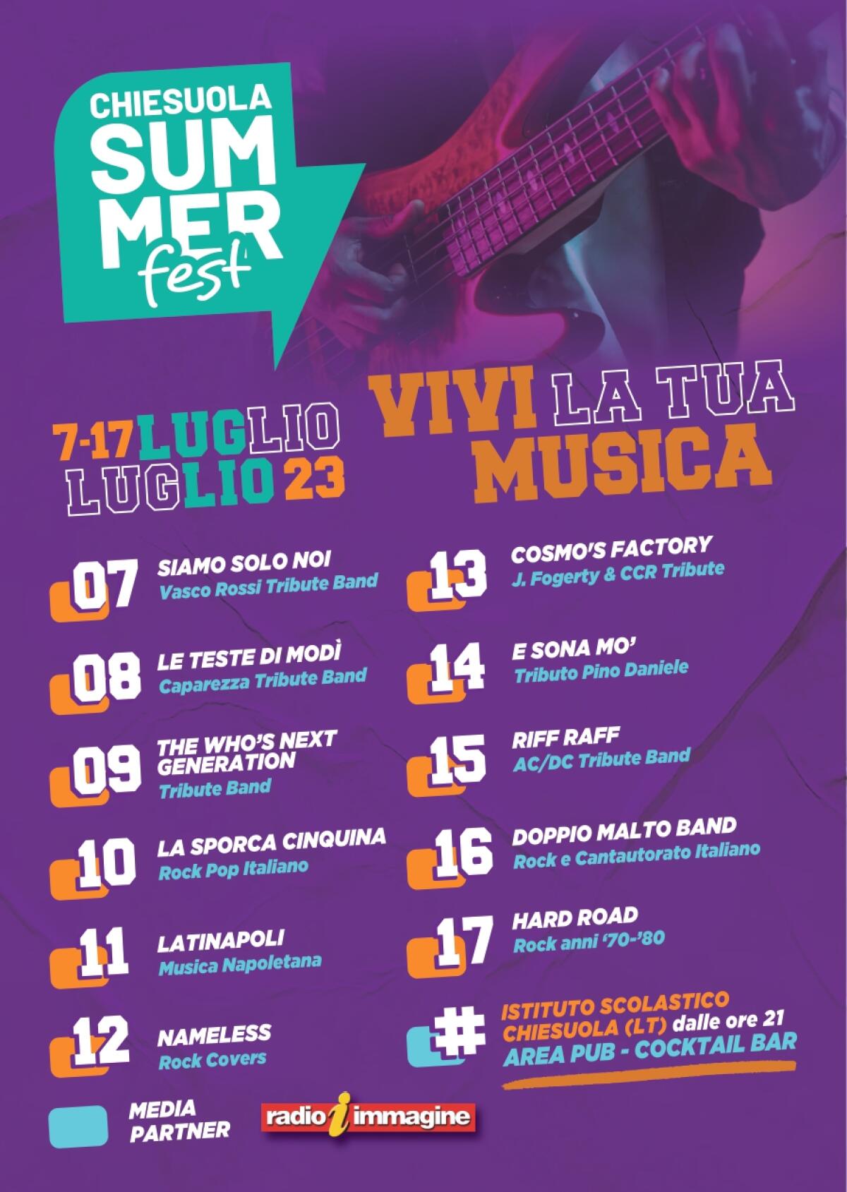 Chiesuola Summer Fest, dal 7 al 17 luglio undici giorni di rock, pop e cantautorato - 