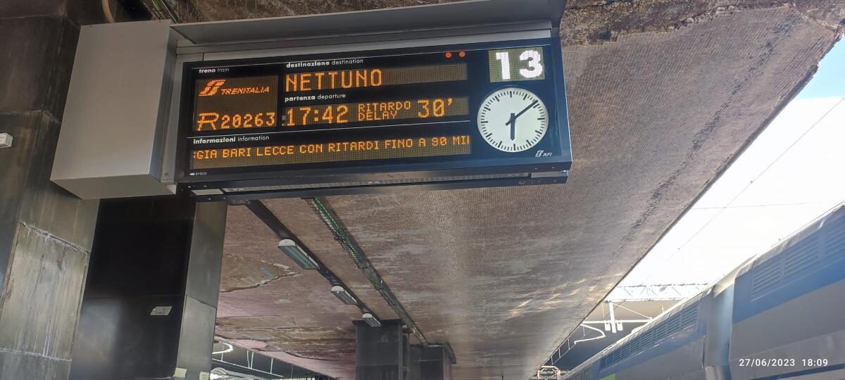 Nuovo problema tecnico al nodo di Roma: altri ritardi per i treni - 