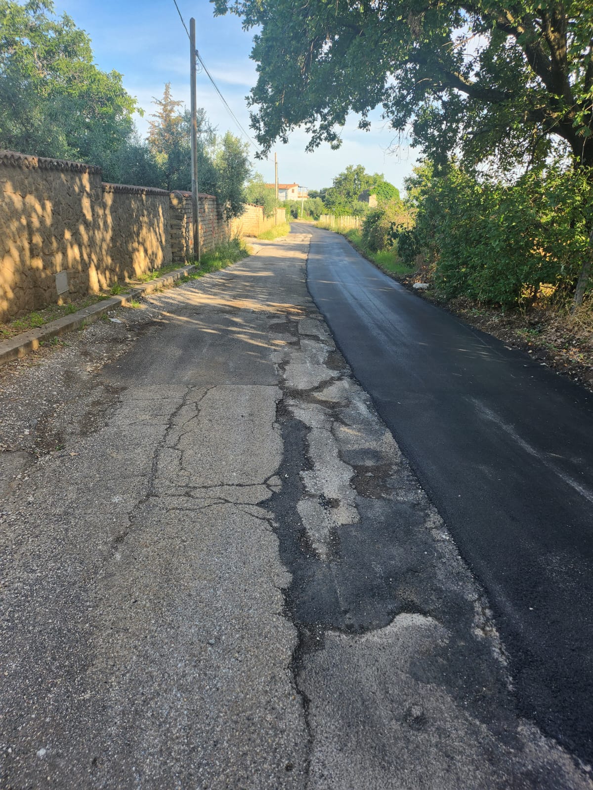 i lavori nel quartiere  Montegiove a Lanuvio