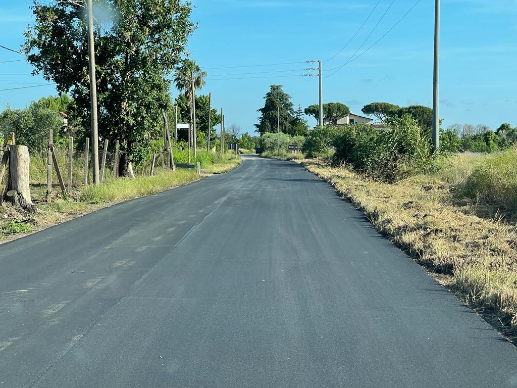 i lavori in Via Astura a Lanuvio