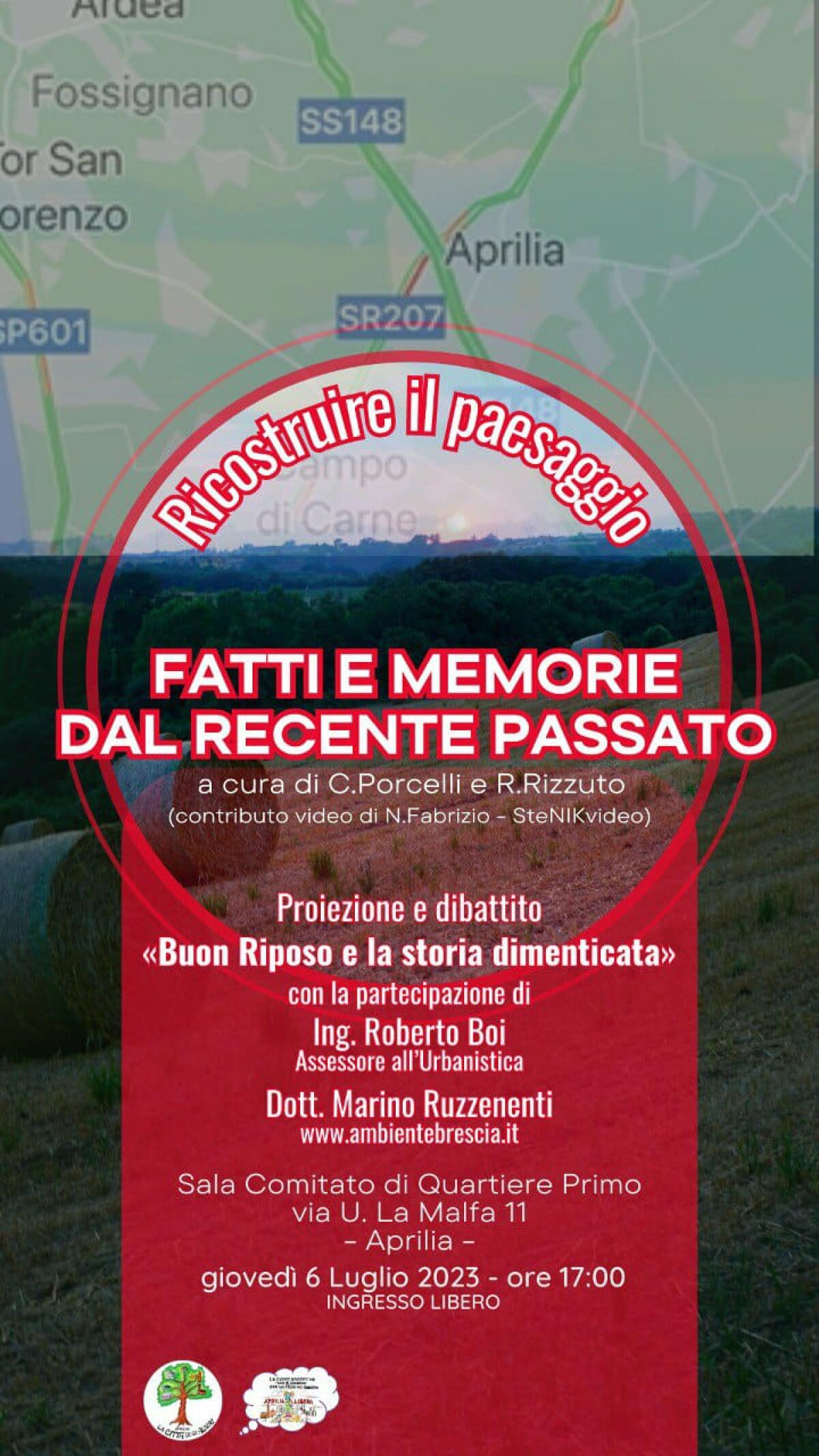 Fatti e memorie dal recente passato a cura di Città degli Alberi e Aprilia Libera. Appuntamento giovedì 6 luglio - 