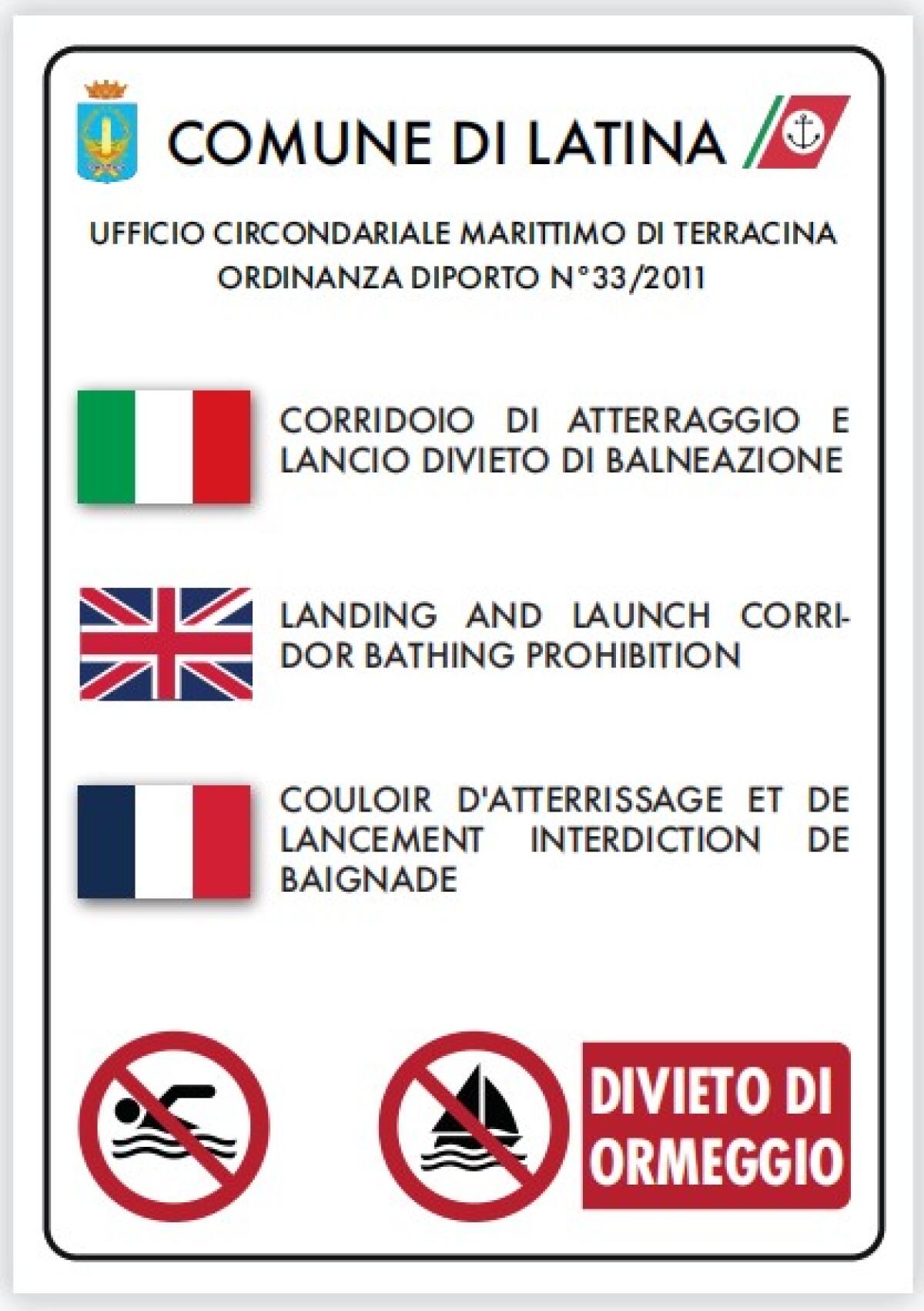 Latina - Due corridoi di lancio per surf e kitesurf sul lungomare - 