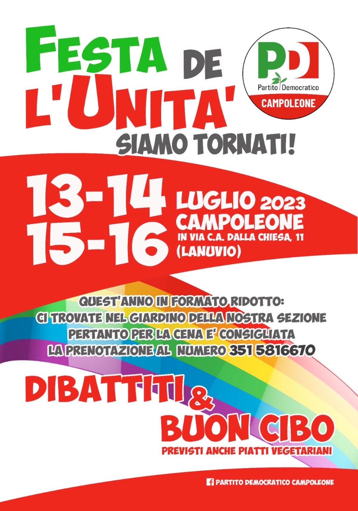 Questo fine settimana "Festa dell'Unità" a Campoleone a cura del circolo locale del Pd. - 