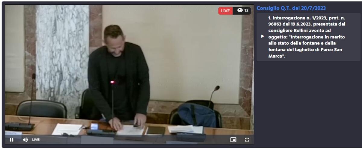 Latina - Fontane storiche e laghetto del parco San Marco. Le richieste di Dario Bellini (LBC) nel question time - 