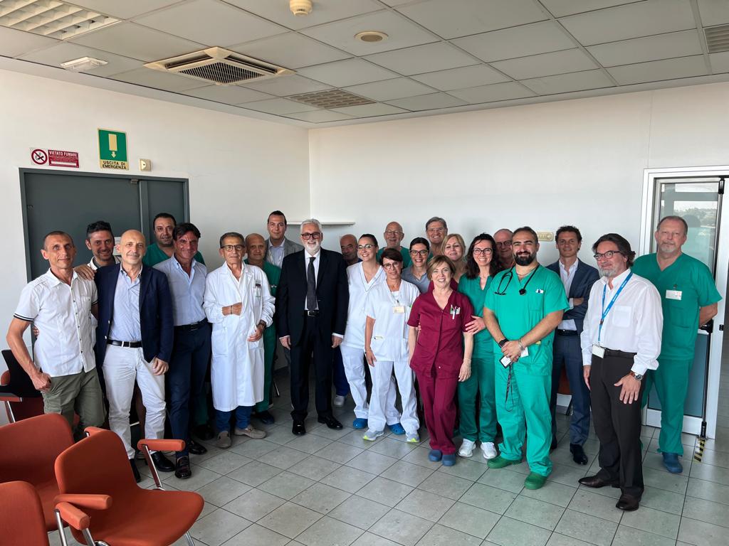 Lanfranco Principi in visita presso la casa di cura "Città di Aprilia"